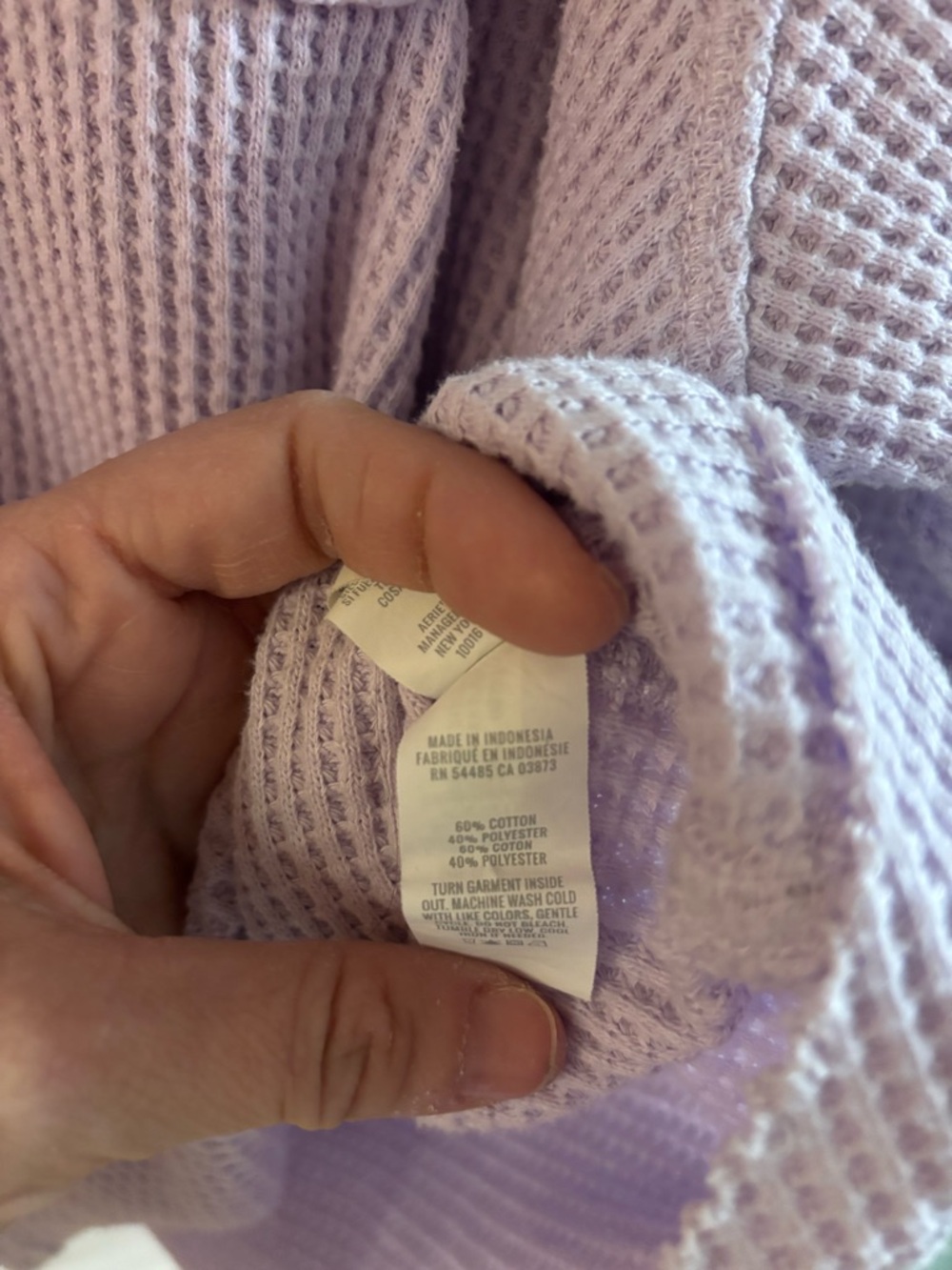 EUC Aerie LumberJane lavender waffle knit button-up shacket XL oversized - Picture 3 of 4